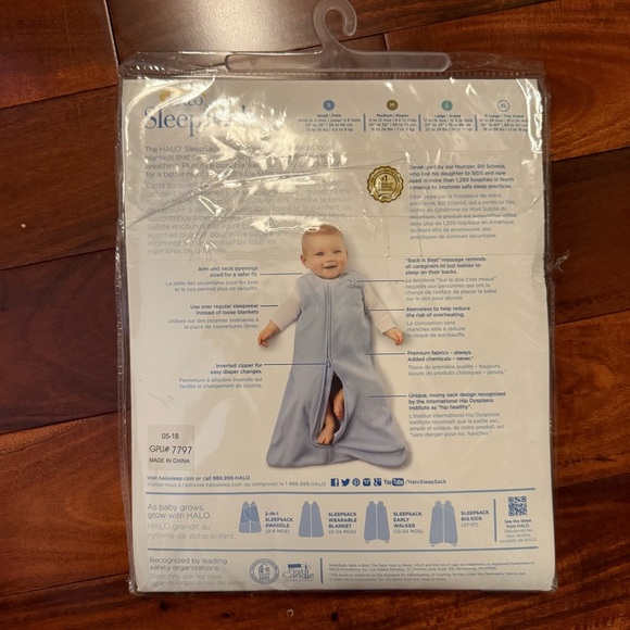 Halo Gray Sleep Sack Pajamas Wearable Blanket 100% cotton 6-12 months - Picture 4 of 6